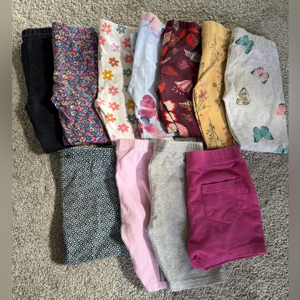 Bundle Lot of Toddler Girl Leggings Capri Shorts Size 4T